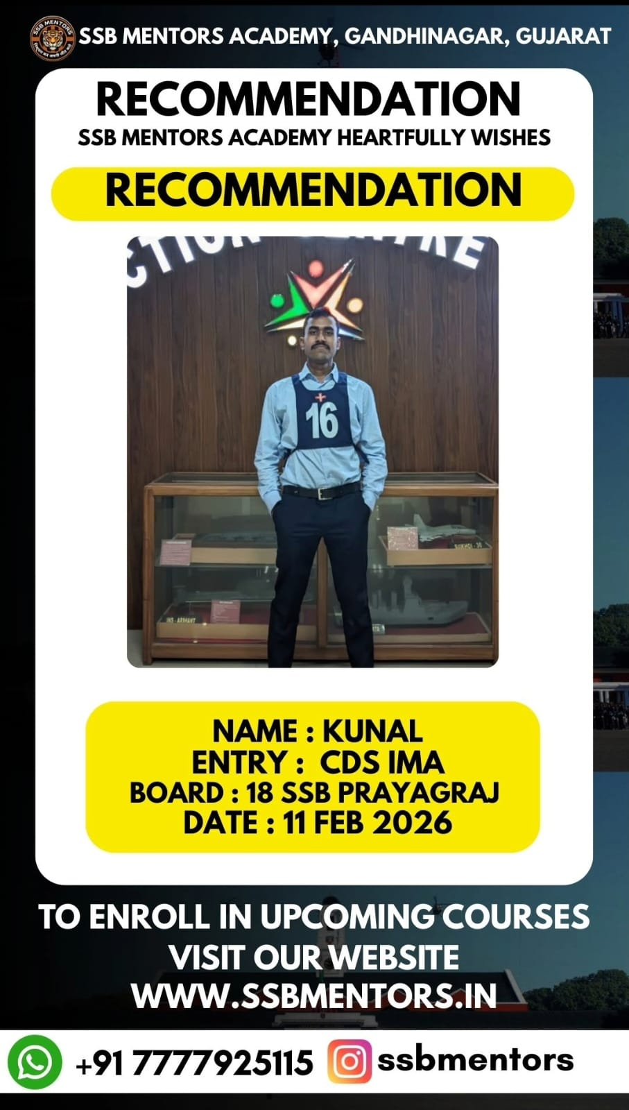 SSB Mentors training environment Gandhinagar